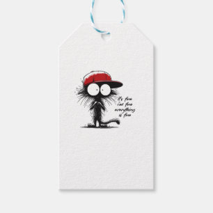 Black Cat It's Fine I'm Fine Everything Is Fine Fu Gift Tags