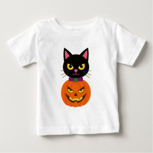 Black Cat & Jack-O'-Lantern Halloween Spooky  Baby T-Shirt