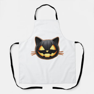 Black Cat Jack o'Lantern Emoji Classic T-Shirt Apron