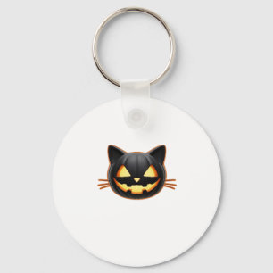 Black Cat Jack o'Lantern Emoji Classic T-Shirt Key Ring