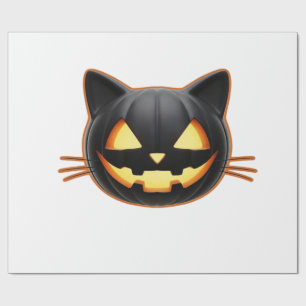 Black Cat Jack o'Lantern Emoji Classic T-Shirt Wrapping Paper