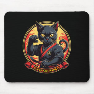 Black Cat Karate For Men Women Kids Mouse Pad