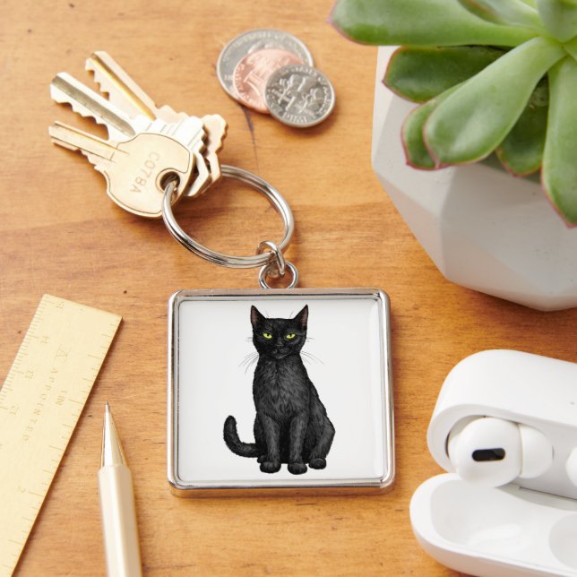 Black cat key ring (Desk)
