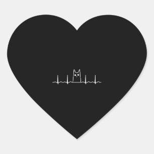 black cat kids heartbeat gift heart sticker