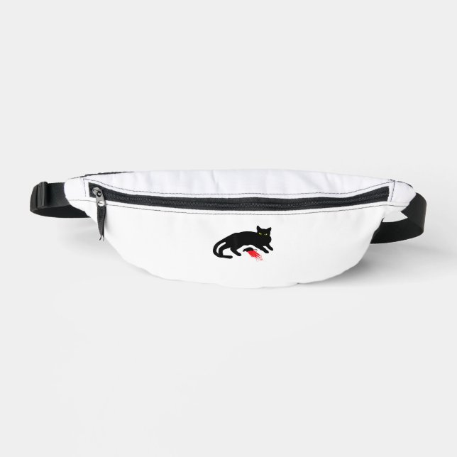 Black Cat Killer Instincts Dead Mouse Punk Goth  Bum Bags (Front)