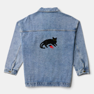Black Cat Killer Instincts Dead Mouse Punk Goth  Denim Jacket