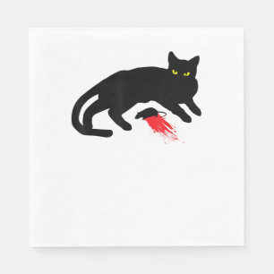 Black Cat Killer Instincts Dead Mouse Punk Goth Napkin