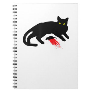 Black Cat Killer Instincts Dead Mouse Punk Goth Notebook