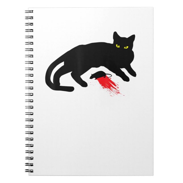 Black Cat Killer Instincts Dead Mouse Punk Goth  Notebook (Front)