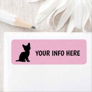 BLACK CAT KITTEN ART RETURN ADDRESS LABELS
