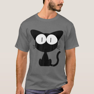 Black Cat Kitten Cartoon Cute T-Shirt