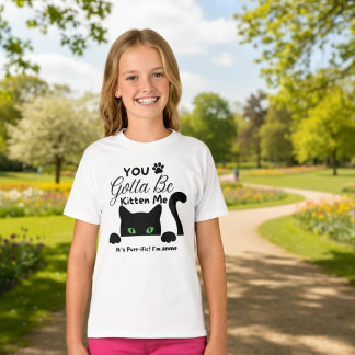 Black Cat Kitten Customised Age Birthday T-Shirt