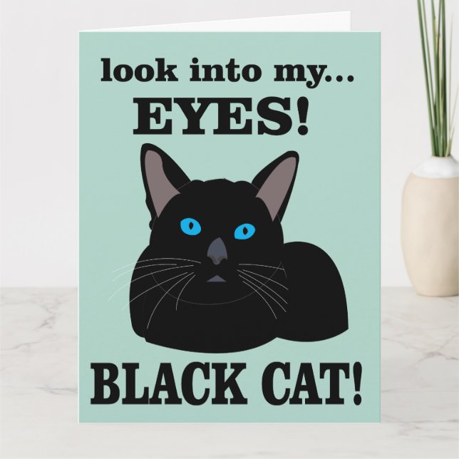 Black Cat Kitty Birthday Black Cat Card (Front)