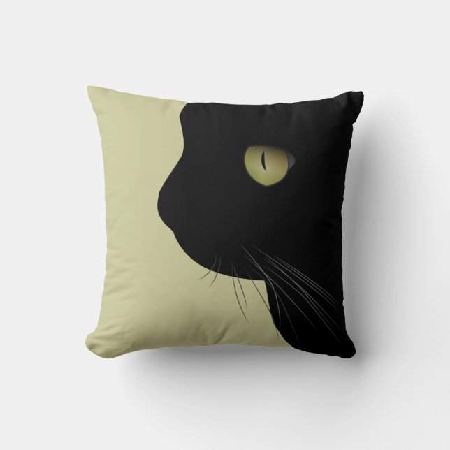 Black Cat Kitty Pillow (Front)