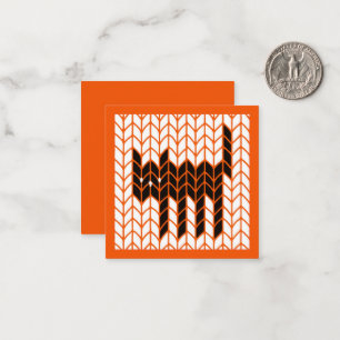 BLACK CAT KNIT 2.5" Square Flat Halloween Card II