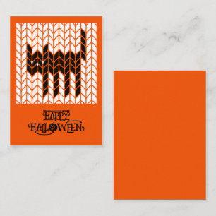 BLACK CAT KNIT 3.5x2.5 Flat Halloween Notecard II