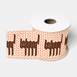 BLACK CAT KNIT 3" Wide Grosgrain Ribbon