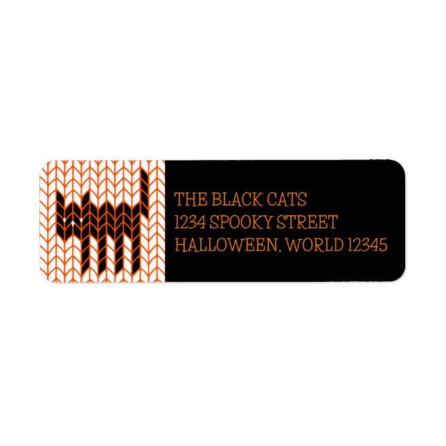 BLACK CAT KNIT Return Address Labels III (Front)
