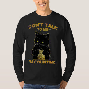 Black Cat Knits Dont Talk Im Counting Crochet Knit T-Shirt