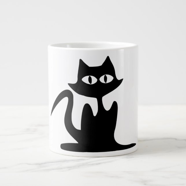 BLACK CAT LARGE COFFEE MUG (Front)