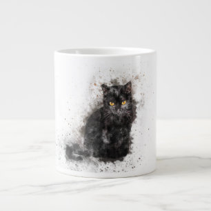 Black cat large coffee mug