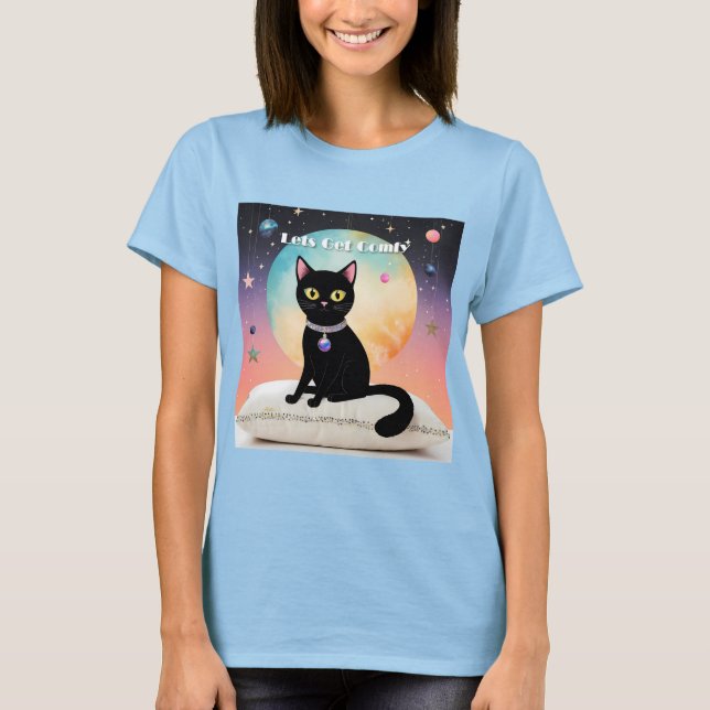 Black Cat - Lets Get Comfy T-Shirt (Front)