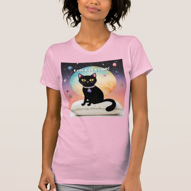 Black Cat - Lets Get Comfy T-Shirt (Front)
