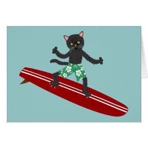 Black Cat Longboard Surfer