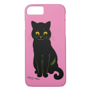 Black cat, Louis Wain Case-Mate iPhone Case