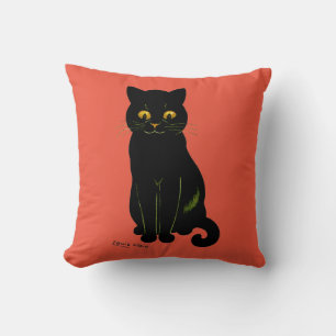 Black cat, Louis Wain Cushion
