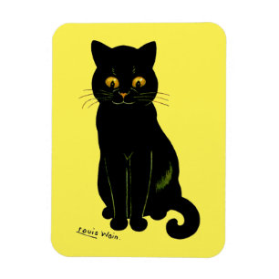 Black cat, Louis Wain Magnet