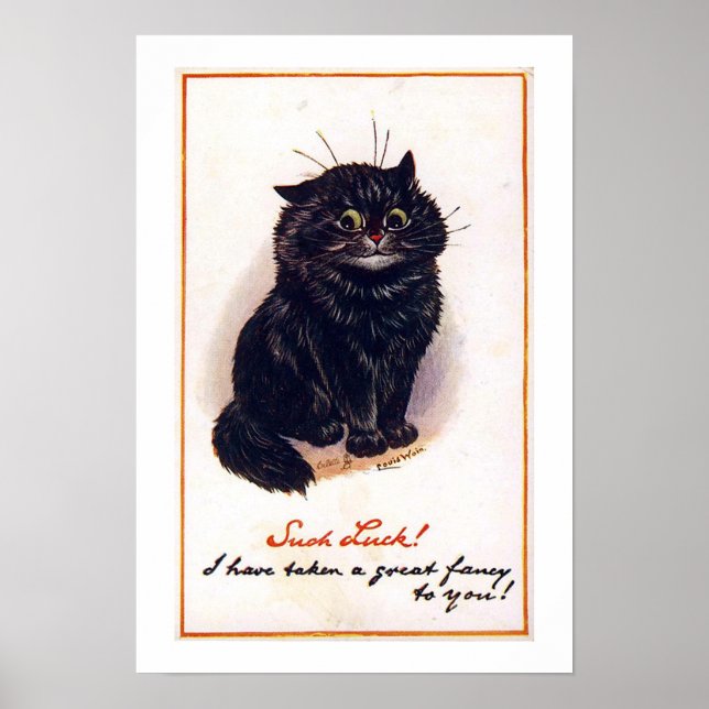 Black cat, Louis Wain Poster (Front)