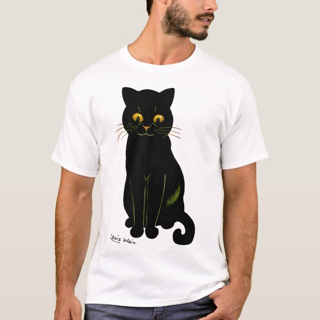 Black cat, Louis Wain T-Shirt (Front)