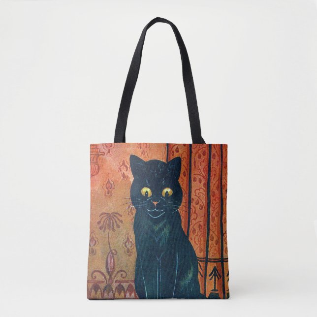 Black cat, Louis Wain Tote Bag (Front)