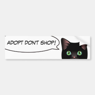 Black Cat Love Adopt a Shelter Cat! Sticker
