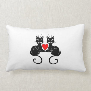 Black Cat Love Lumbar Cushion