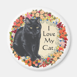 Black Cat Love Magnet
