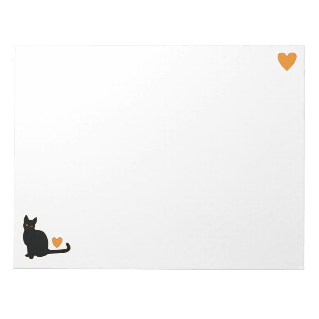 Black Cat Love Notepad (Front)
