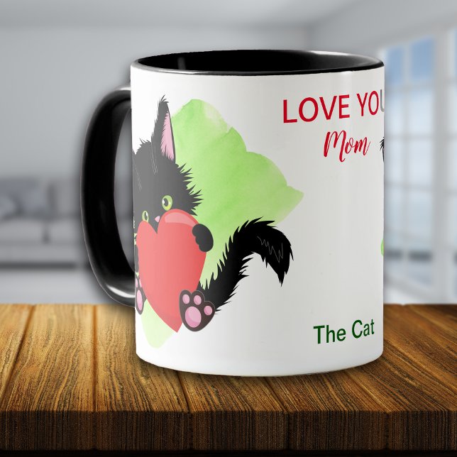 Black Cat Love You Mum Mug (Creator Uploaded)