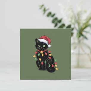 Black Cat Lover Christmas Kitten Gift Cat Mom Xmas Holiday Card
