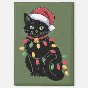 Black Cat Lover Christmas Kitten Gift Cat Mom Xmas Magnet