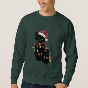 Black Cat Lover Christmas Kitten Gift Cat Mum Xmas Sweatshirt