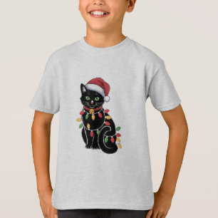 Black Cat Lover Christmas Kitten Gift Cat Mum Xmas T-Shirt