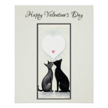 Black Cat Lover Heart Valentine's Day No2