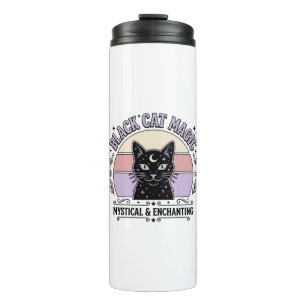 Black Cat Magic Cat Black Cat Vintage Vector Art S Thermal Tumbler