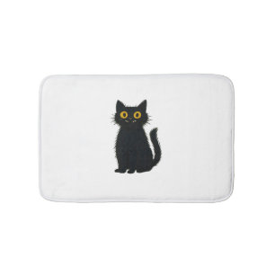Black Cat Magic – Cute Halloween & Mystic Cat Art  Bath Mat