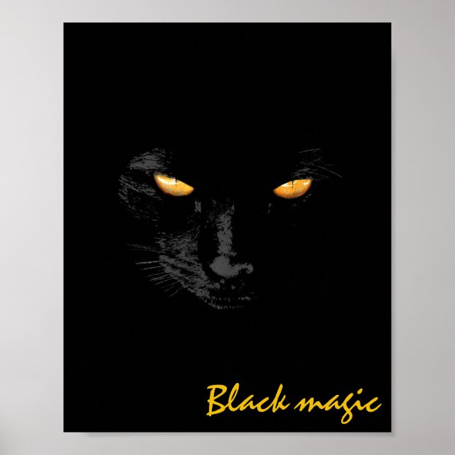 Black Cat Magic funny customisable Poster (Front)