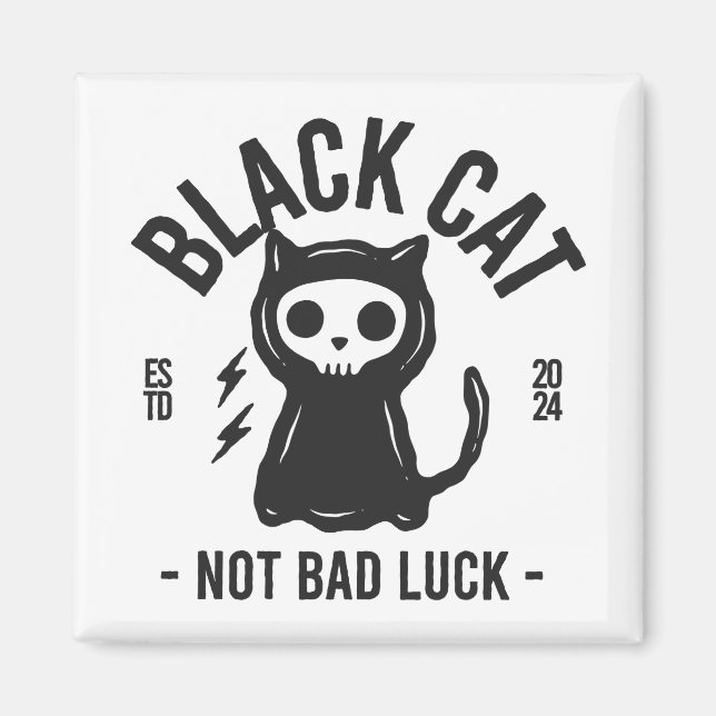 Black cat magnet (Front)