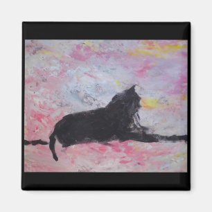 Black Cat Magnet