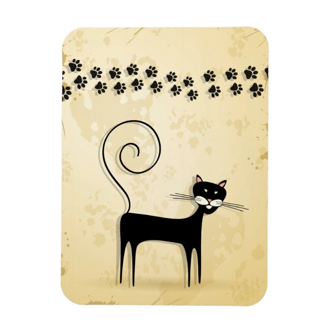 Black cat magnet (Vertical)